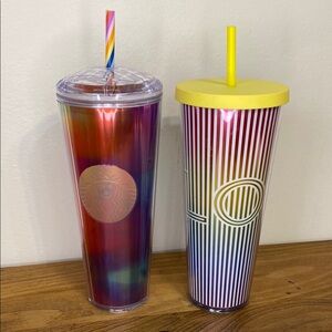 Starbucks 24oz Tumblers - Pair, Rainbow Pride